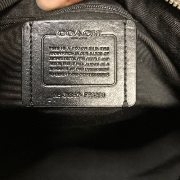 Coach Black Signature Print Shoulder Bag - Picture 9 of 12